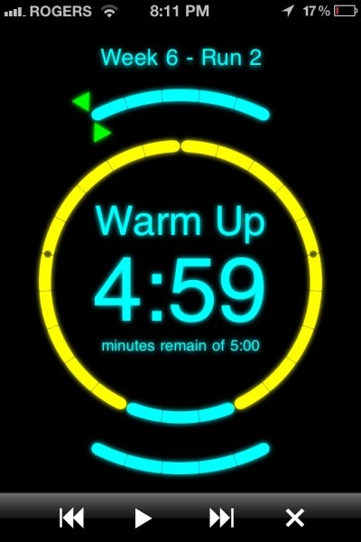 beginning of workout