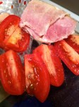 Random ham and tomatoes